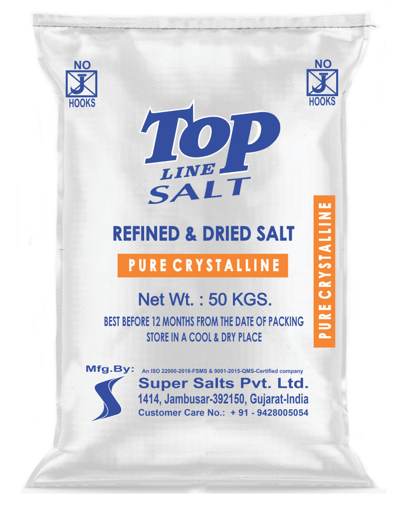Topline pure crystalline industrial salt 3D orange 50 KG bag by Super Salts